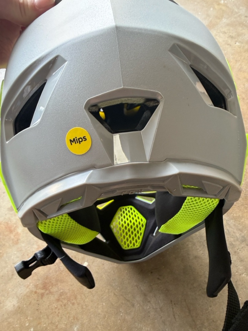 Fox Kids Full-Face Helmet in Neon Yellow and Gray - Picture 2 of 8